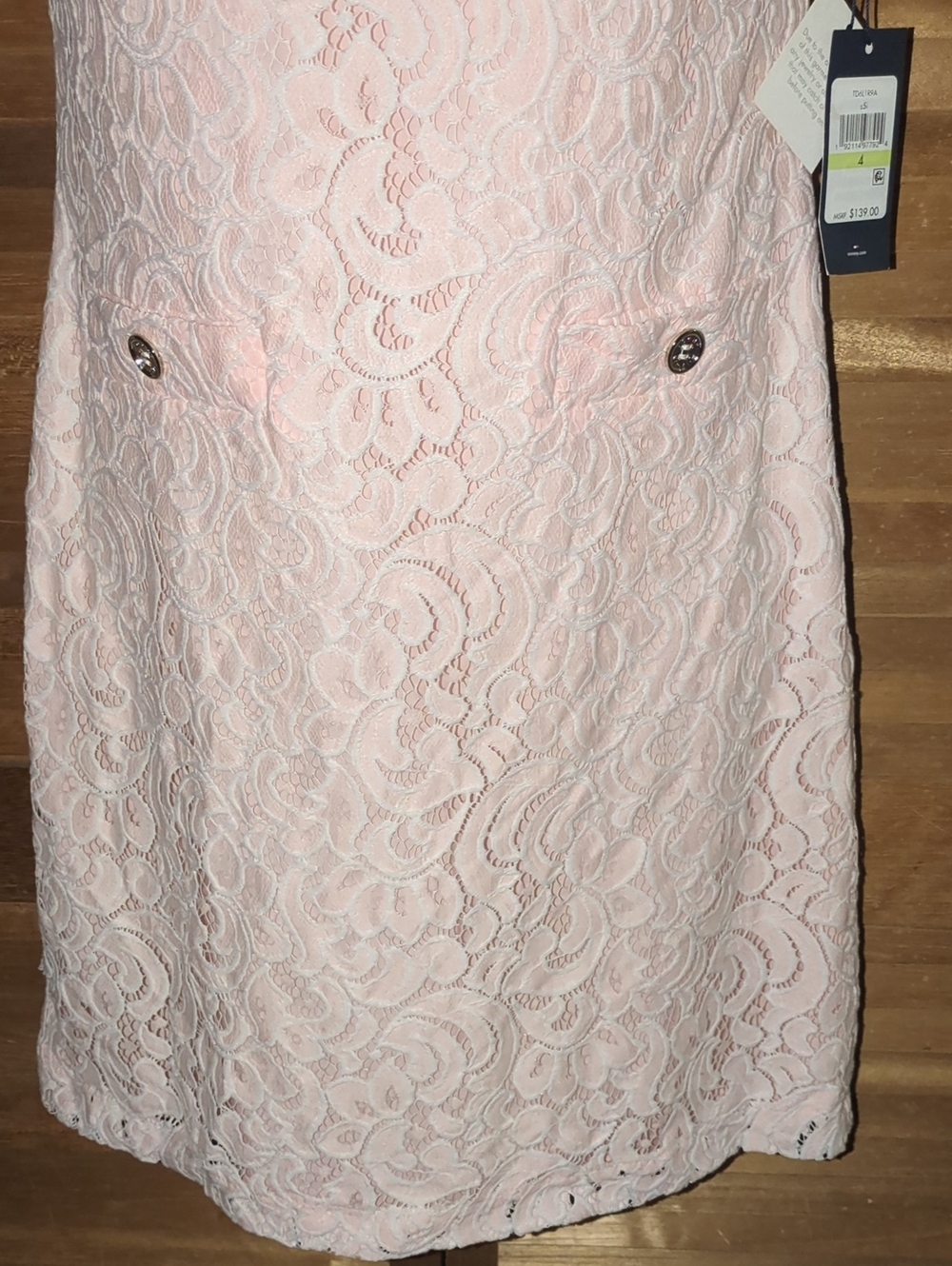💥SUMMER END SALE💥Tommy Hilfiger Pale Pink Lace Shift Dress - Picture 7 of 8